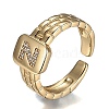 Brass Micro Pave Clear Cubic Zirconia Cuff Rings RJEW-H538-02G-Z-3