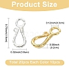 20Pcs 2 Colors Brass Hook Clasps KK-YW0004-17-2