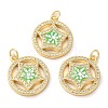 Rack Plating Brass Cubic Zirconia Pendants KK-K385-081G-01-1