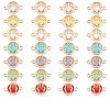 32Pcs 7 colors Glass Connector Charms GLAA-AR0001-29-1