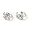 Clear Cubic Zirconia Leaf Cuff Earrings EJEW-G295-11P-1