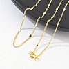 Brass Curb Chains with Heart Necklace for Women NJEW-P265-36G-3