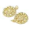 Rack Plating Brass Micro Pave Cubic Zirconia Pendants KK-K332-14G-3