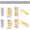 120 Sets 4 Style Column Brass Screw Clasps KK-SC0002-17-2