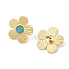 PVD Vacuum Plating Golden 304 Stainless Steel Stud Earrings for Women EJEW-Z068-16G-3