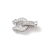 925 Sterling Silver Micro Pave Clear Cubic Zirconia Fold Over Clasps SE-CBAF1B0-07P-1