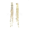 Clear Cubic Zirconia & Crystal Rhinestone Long Tassel Dangle Stud Earrings EJEW-C037-07E-LG-2