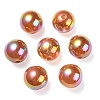 UV Plating Rainbow Iridescent Acrylic Beads PACR-E001-03C-2