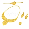 Alloy Pendant Necklaces & Stud Dangle Earrings & Rings & Link Bracelets Sets WG80561-01-5