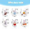 24Pcs 6 Styles Music Theme Opaque Resin Pendants RESI-FH0001-50-2