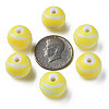 Opaque Striped Acrylic Beads MACR-S373-27B-06-4