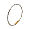 304 Stainless Steel Twisted Rope Shape Bangles for Women BJEW-C091-02B-GP-4