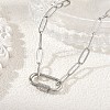 304 Stainless Steel Paperclip Chain Necklaces with Screw Carabiner Lock Charms NJEW-JN06389-1