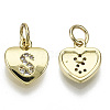 Brass Micro Pave Clear Cubic Zirconia Charms LS-KK-N227-34S-NF-1
