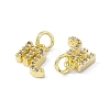 Real 18K Gold Plated Brass Micro Pave Clear Cubic Zirconia Charms KK-E068-VB411-8-3