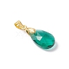 Brass Glass Pendants PALLOY-JF04501-01-4