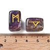 Rectangle Natural Amethyst Rune Stones G-Z059-01J-3