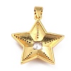 Brass Micro Pave Clear Cubic Zirconia Pendants ZIRC-J025-30G-02-3