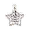 Rack Plating Brass Micro Pave Cubic Zirconia Pendants KK-D359-30P-1