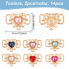 14Pcs 7 Colors Alloy Rhinestone Shoelace Charms FIND-GO0001-51-2