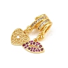 Brass Micro Pave Purple Cubic Zirconia Pendants CU-CBAD306-10G-2