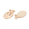 Brass Hyacinth Rhinestone Pendants KK-S364-213-2