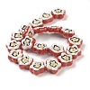 Handmade Porcelain Flower Beads Strands PORC-G006-12-3