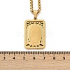 304 Stainless Steel Virgin Mary Pendant Wheat Chain Necklaces for Men NJEW-S387-09G-01-5