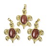 Synthetic Goldstone & Brass Pendants KK-F887-01G-14-1