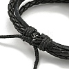 Braided PU Leather & Waxed Cords Triple Layer Multi-strand Bracelets BJEW-P329-10AS-4