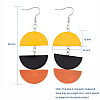 Semicircle Wood Dangle Earrings EJEW-JE03892-3