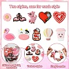 10Pcs 10 Styles Valentine's Day theme Food Grade Eco-Friendly Silicone Focal Beads SIL-YW0001-33-3