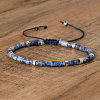 Natural Blue Spot Jasper Beaded Braided Bracelets QH4784-26-1