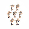 Rack Plating Brass Micro Pave Cubic Zirconia Pendants KK-T060-45-RS-1