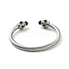 304 Stainless Steel Twist Rope Shape Open Cuff Bangle BJEW-D449-02P-03-2