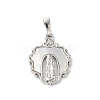 Brass Pave Natural White Shell Religion Pendants KK-S522-23P-A-1
