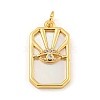 Rack Plating Brass Pave Clear Cubic Zirconia Pendants KK-Z048-02G-1