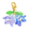 6Pcs 6 Colors Flower Acrylic Pendant Decorations HJEW-JM02719-02-4