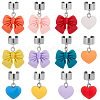 24Pcs 12 Styles Heart & Bowknot Resin Stethoscope Pendant Decorations HJEW-SP0001-58-7