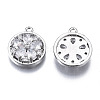 Brass Micro Pave Clear Cubic Zirconia Charms ZIRC-S069-023P-2