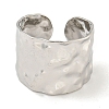 Non-Tarnish 304 Stainless Steel Hammered Open Cuff Ring RJEW-A043-08P-2