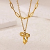 304 Stainless Steel Bowknot Pendant Necklaces NJEW-L182-001G-03-2