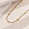 Stainless Steel Simple Round Beads Twisted Chain Fashionable Versatile Necklaces PL9617-1