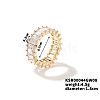 Fashionable Brass Rhinestone Plaid Ring Jewelry AJ1703-1-1