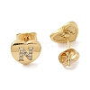 Rack Plating Brass Micro Pave Clear Cubic Zirconia Stud Earrings EJEW-K299-01G-N-4