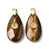 Natural Tiger Eye Pendants G-C282-02H-1