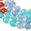 Natural Agate(Dyed & Heated) & Dyed White Jade & Tiger Eye Beads Strands G-Z135-B09-5