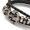 PU Imitation Leather Braided Cord Bracelets BJEW-P329-01B-AS-2