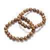 Natural Gemstone Stretch Beaded Bracelets G-A185-01I-2