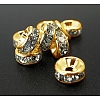 Iron Rhinestone Spacer Beads X-RB-A009-6MM-G-1